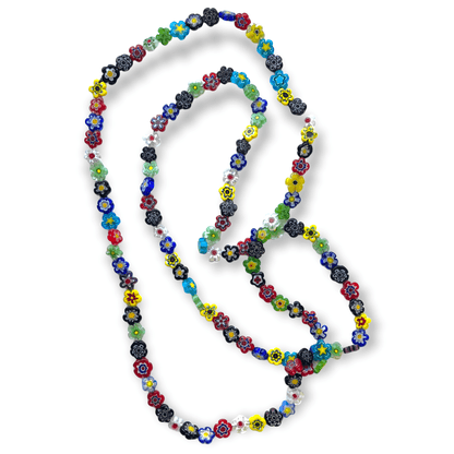 Multi-colored floral inspired glass bead necklace - Sundara Joon