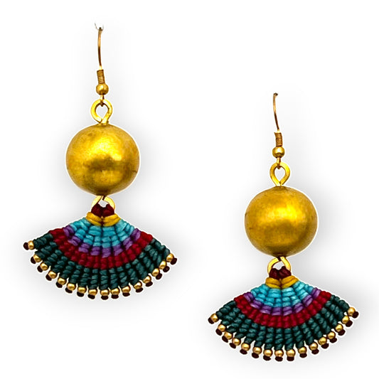 Multi-colored tribal design statement earrings - Sundara Joon