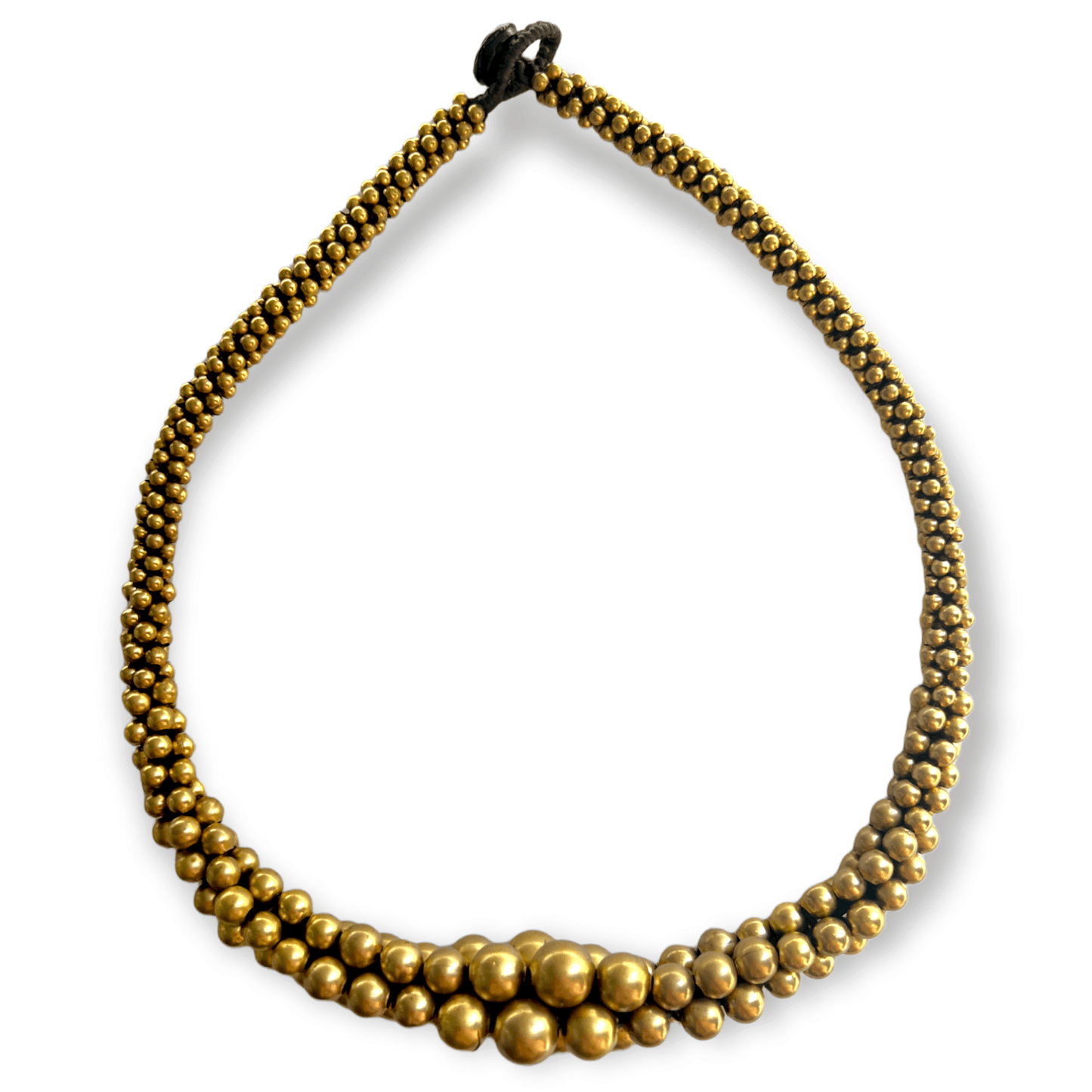 Multi-sized brass beaded choker necklace   - Sundara Joon