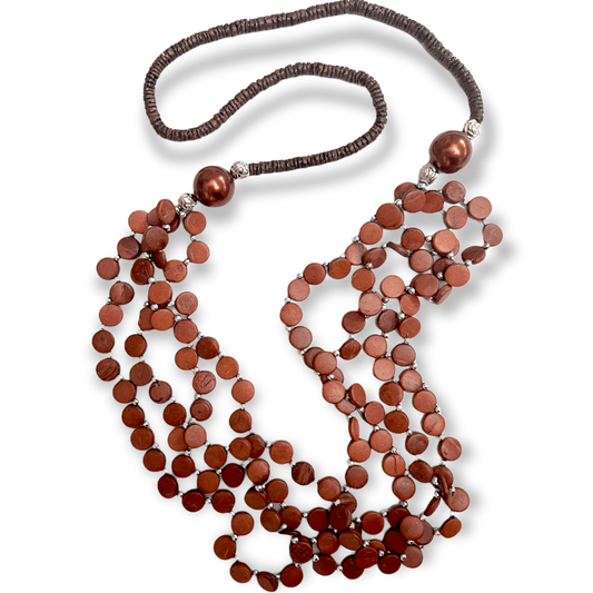 Multiple strand wooden necklace - Sundara Joon