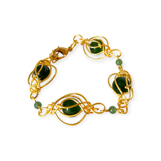 Open weave green chalcedony bracelet - Sundara Joon