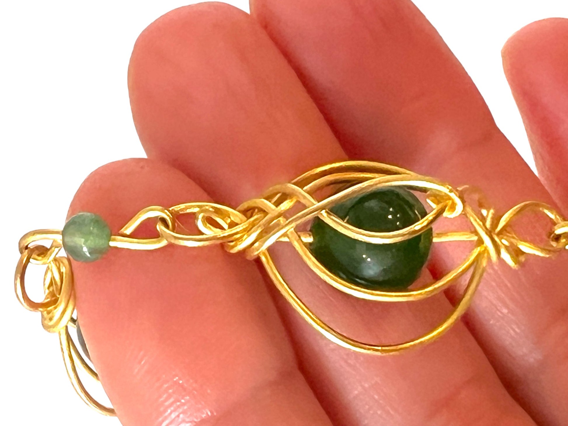 Open weave green chalcedony bracelet - Sundara Joon