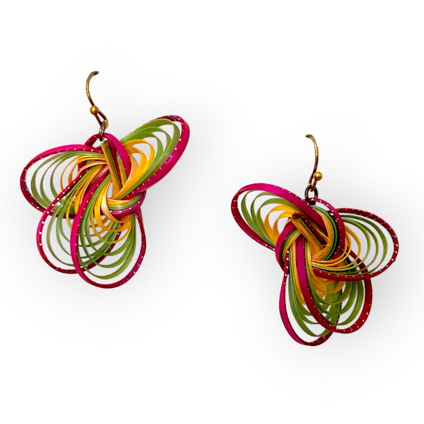 Organic bamboo drop statement earrings that burst with color - Sundara Joon