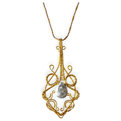 Organic gemstone pendant on chain necklace - Sundara Joon