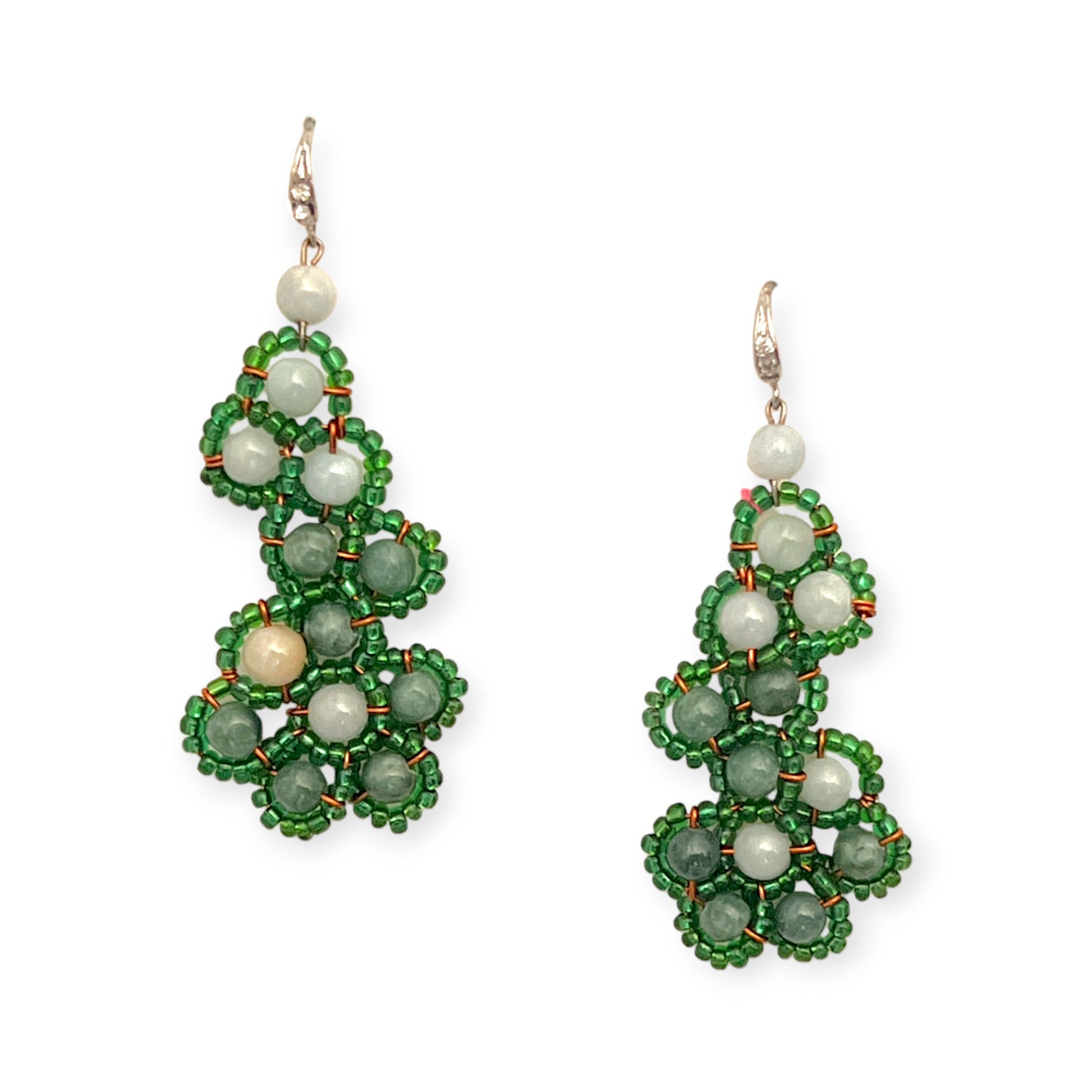 Organic jade drop statement earrings - Sundara Joon