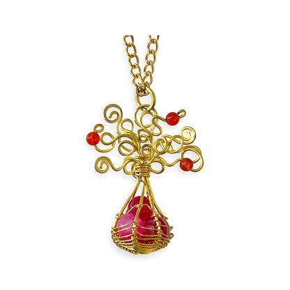 Organic pink cluster pendant necklace - Sundara Joon
