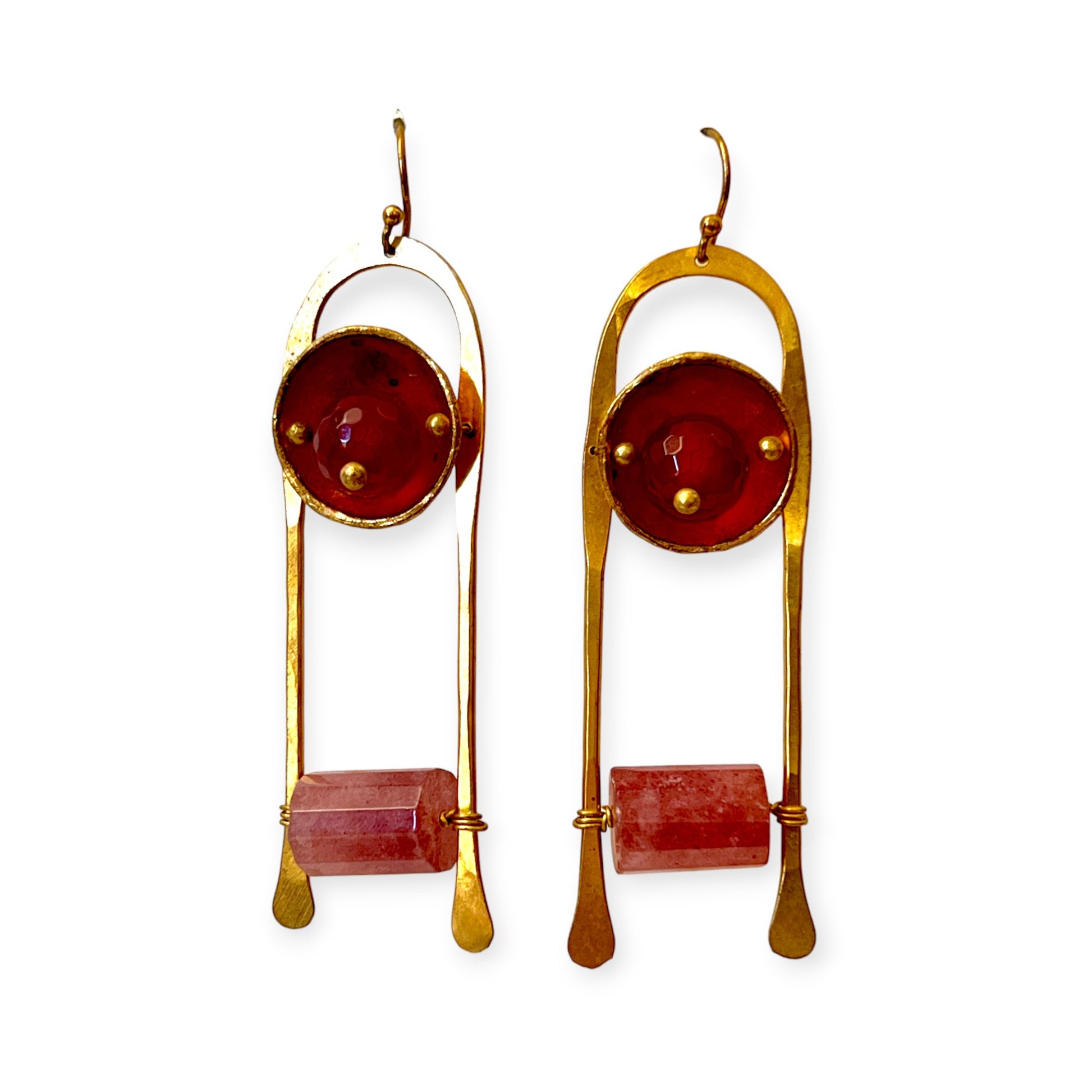Organic scala gemstone drop statement earrings - Sundara Joon