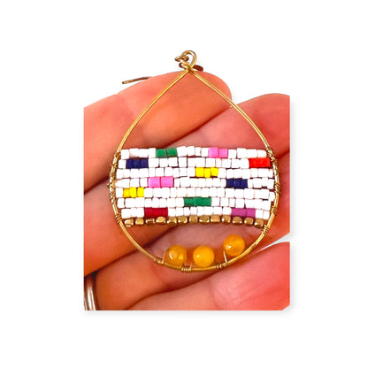 Pretty colorful beaded hoop earrings - Sundara Joon