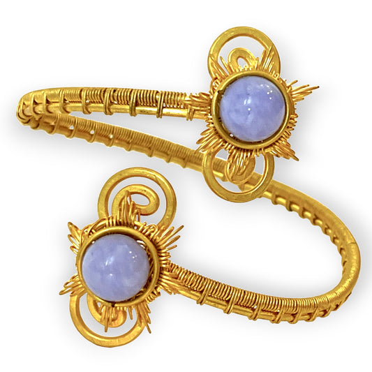 Purple gemstone serpentine bracelet with close weave - Sundara Joon