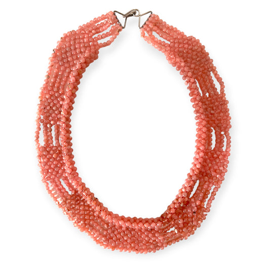 Rhodochrosite beaded collar statement necklace - Sundara Joon