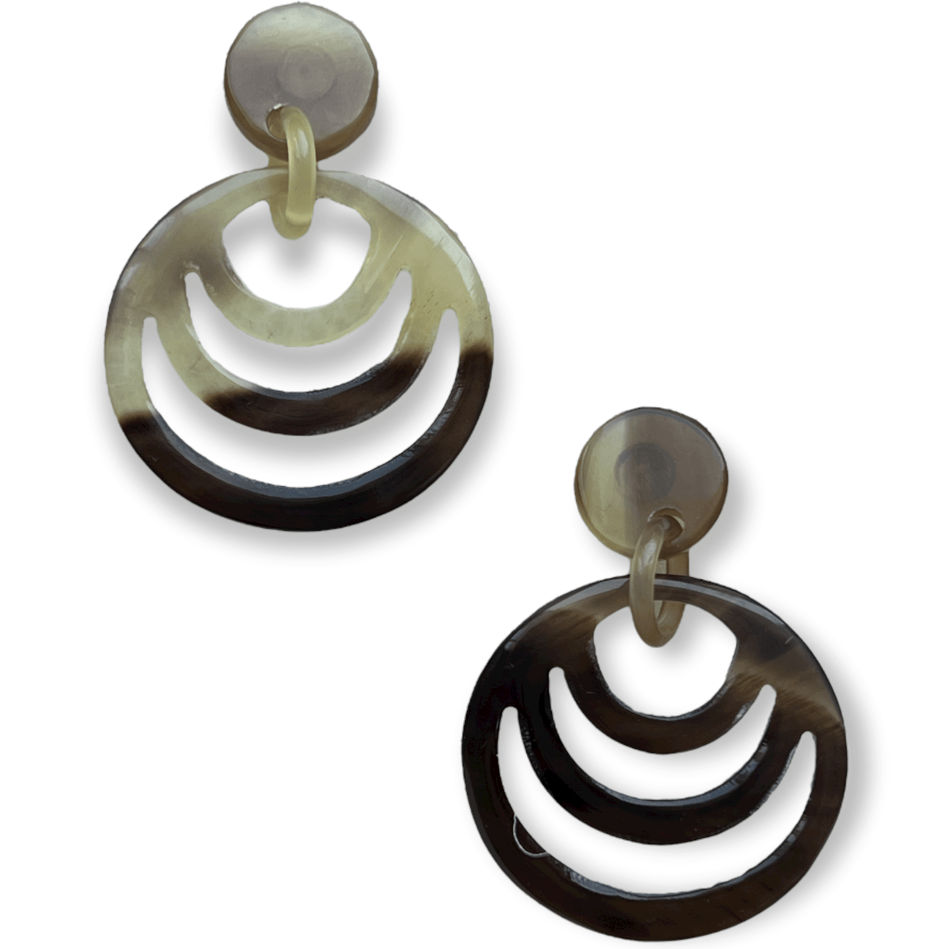 Round multi-ring drop earrings in rich earth tones - Sundara Joon