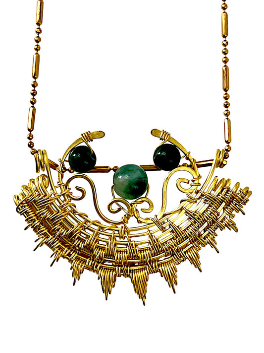 Semi-circle with zig zag pendant necklace - Sundara Joon