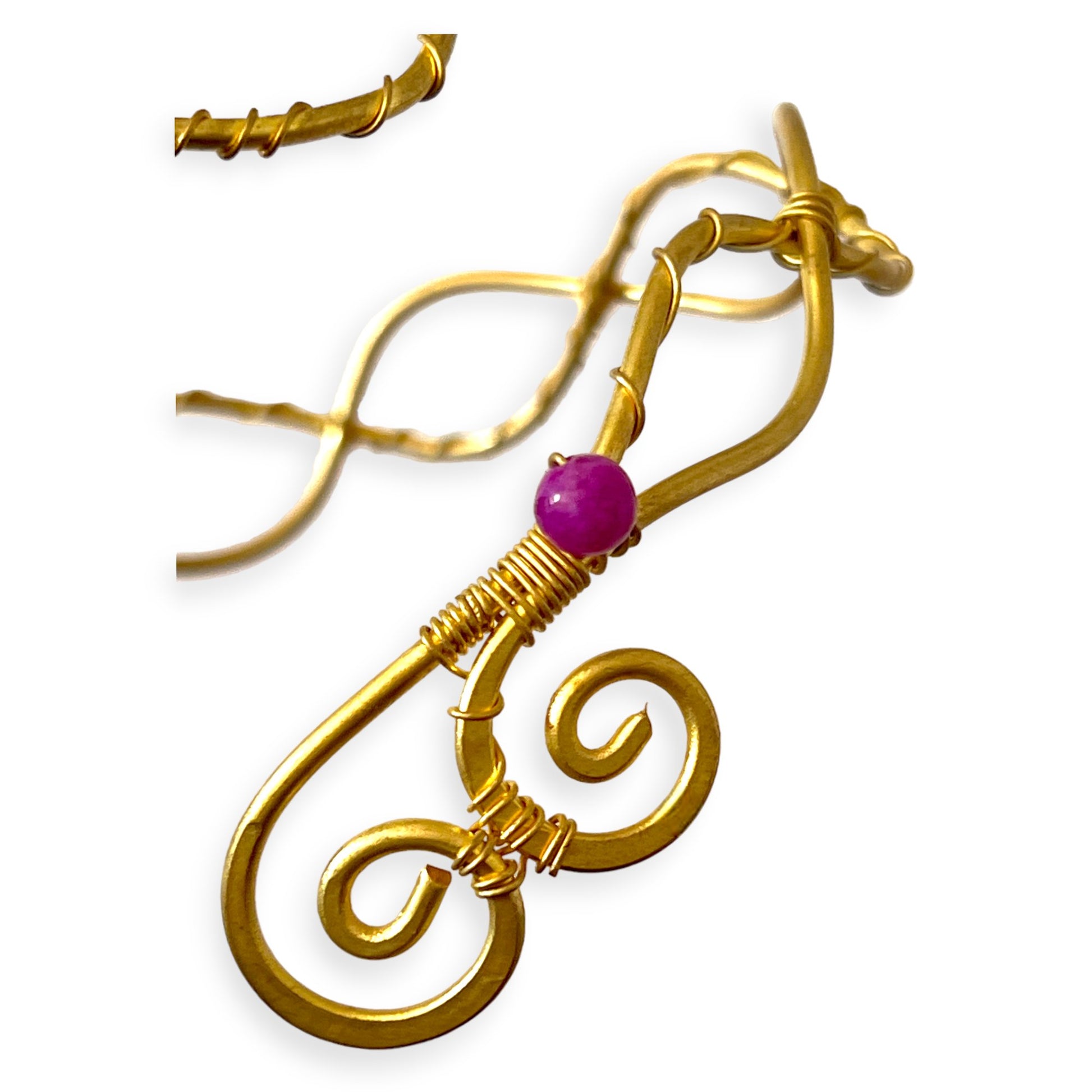 Serpentine pattern with purple gemstones arm band - Sundara Joon