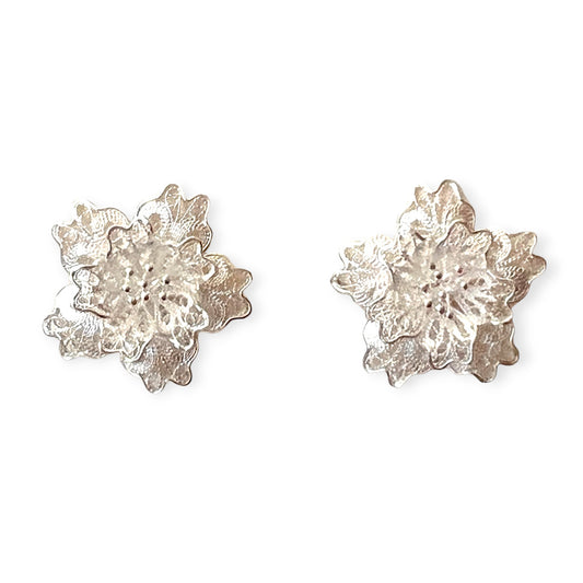 Silver filigree ball and flower stud earrings - Sundara Joon