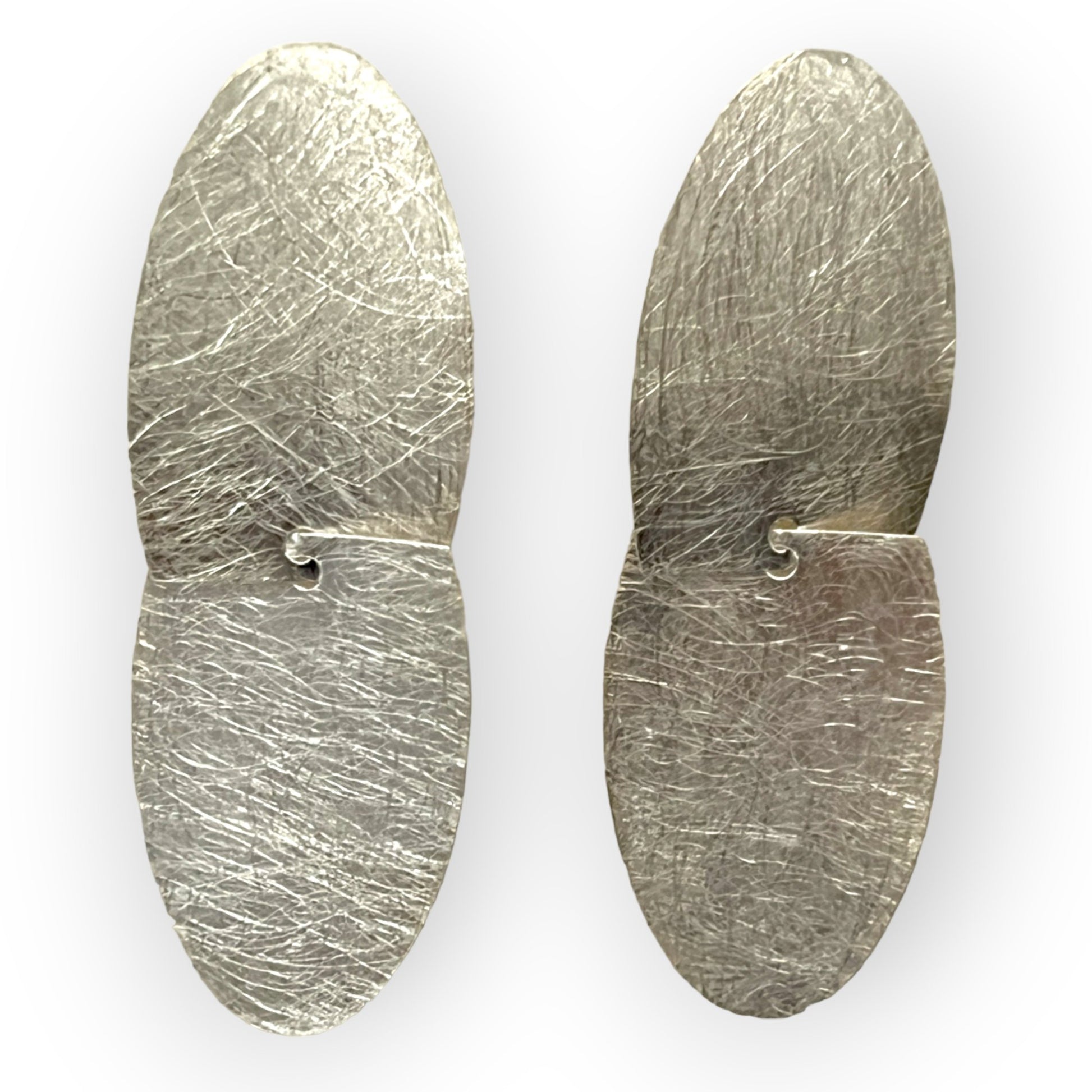 Silver modern oval drop statement earring - Sundara Joon