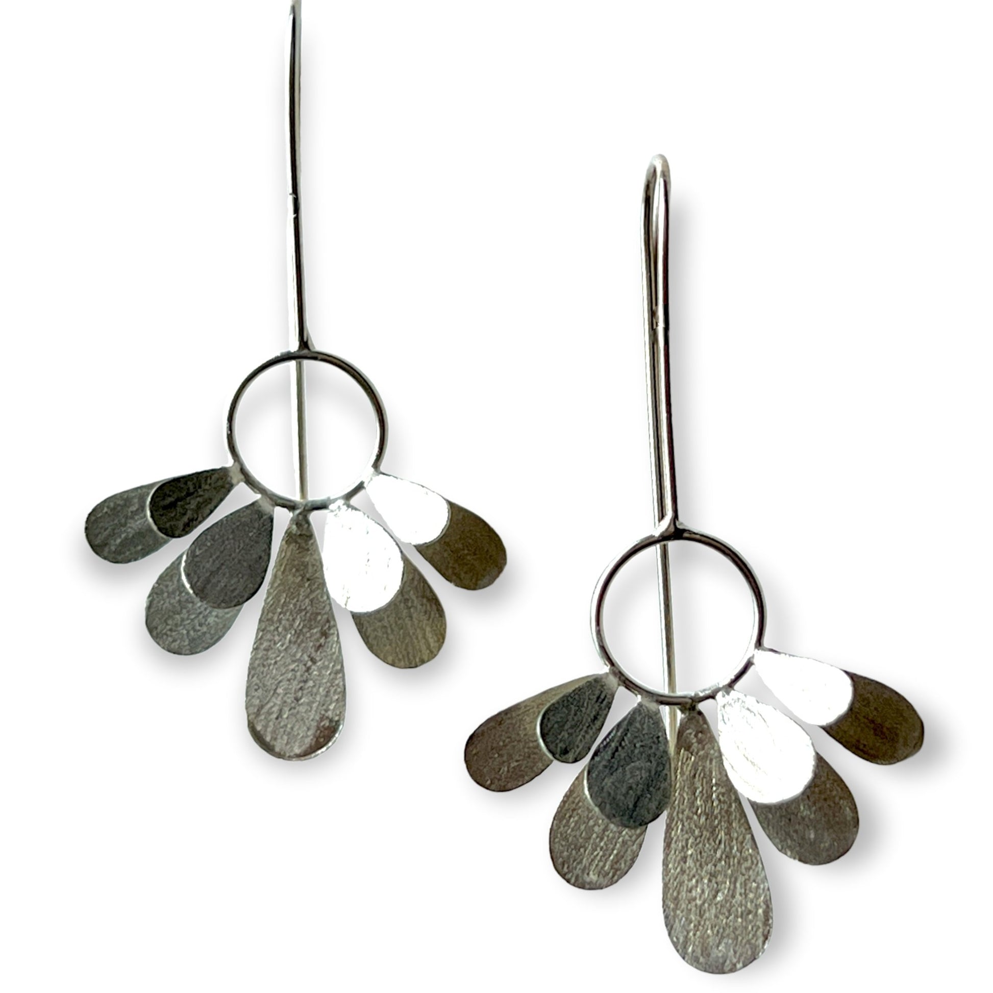 Simple silver modern drop earring with "petals" - Sundara Joon