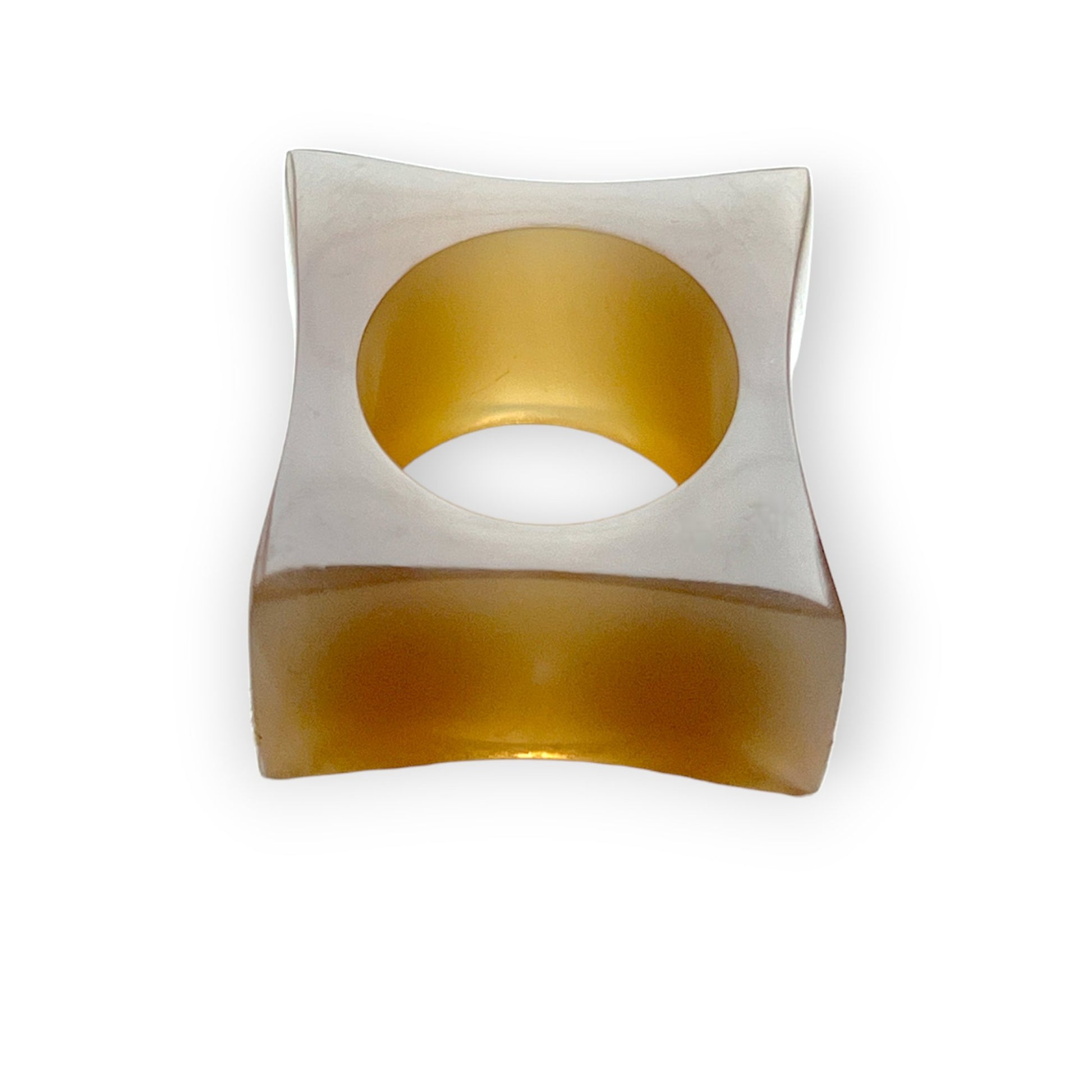 Simple and stylish square horn statement ring - Sundara Joon