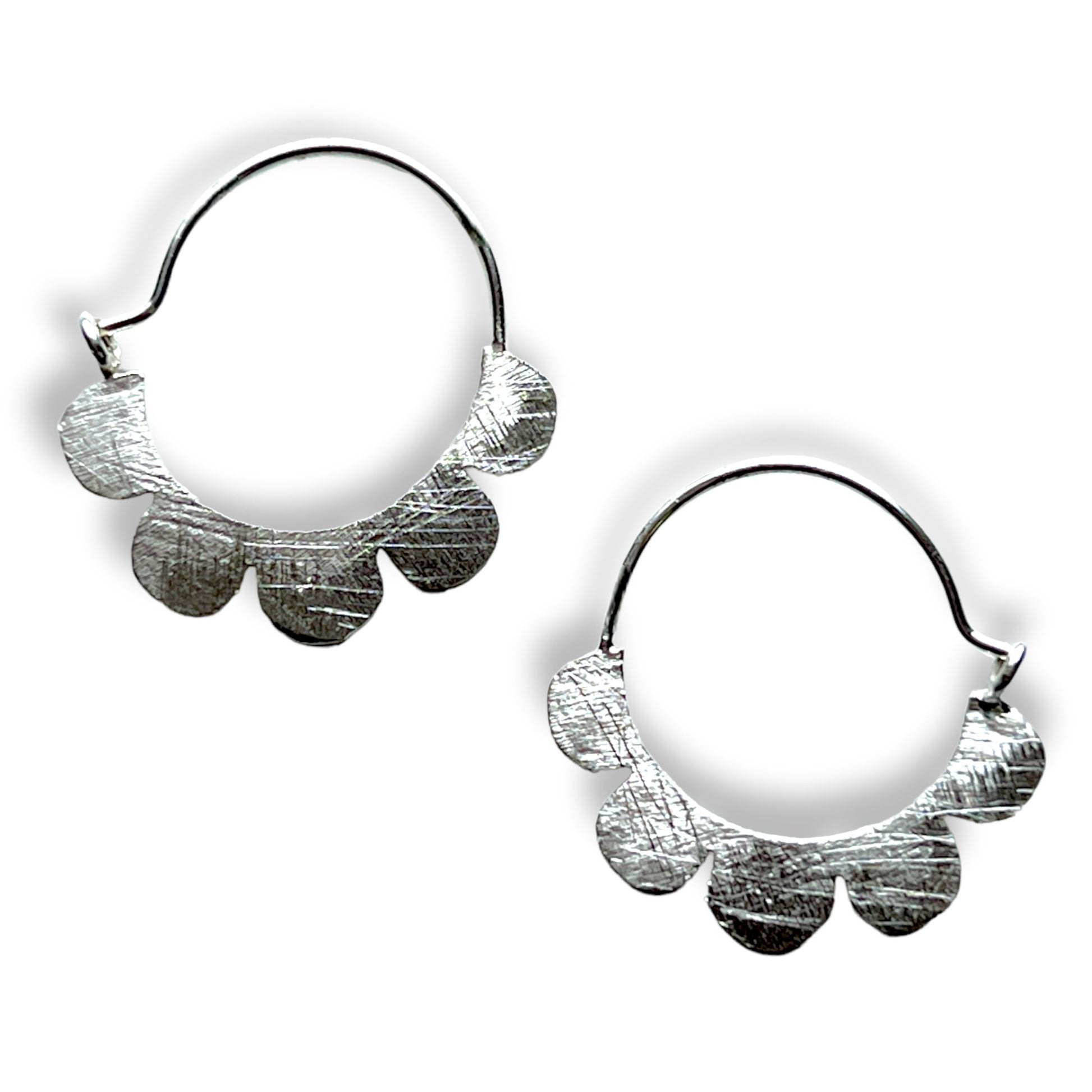 Simple tribal inspired silver hoop earrings - Sundara Joon