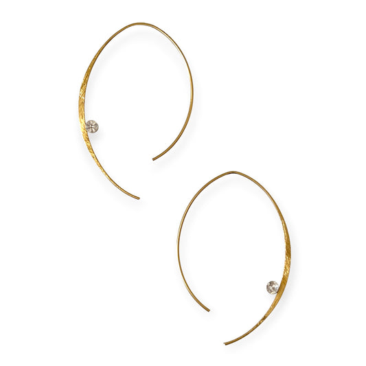 Slender hoop earrings with crystal - Sundara Joon