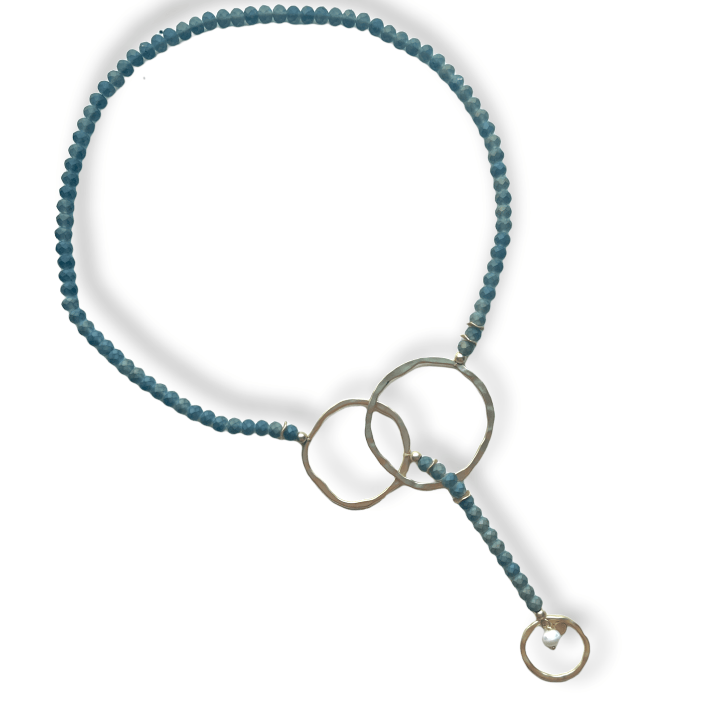 Smoky quartz beaded lariat necklace with pearl - Sundara Joon