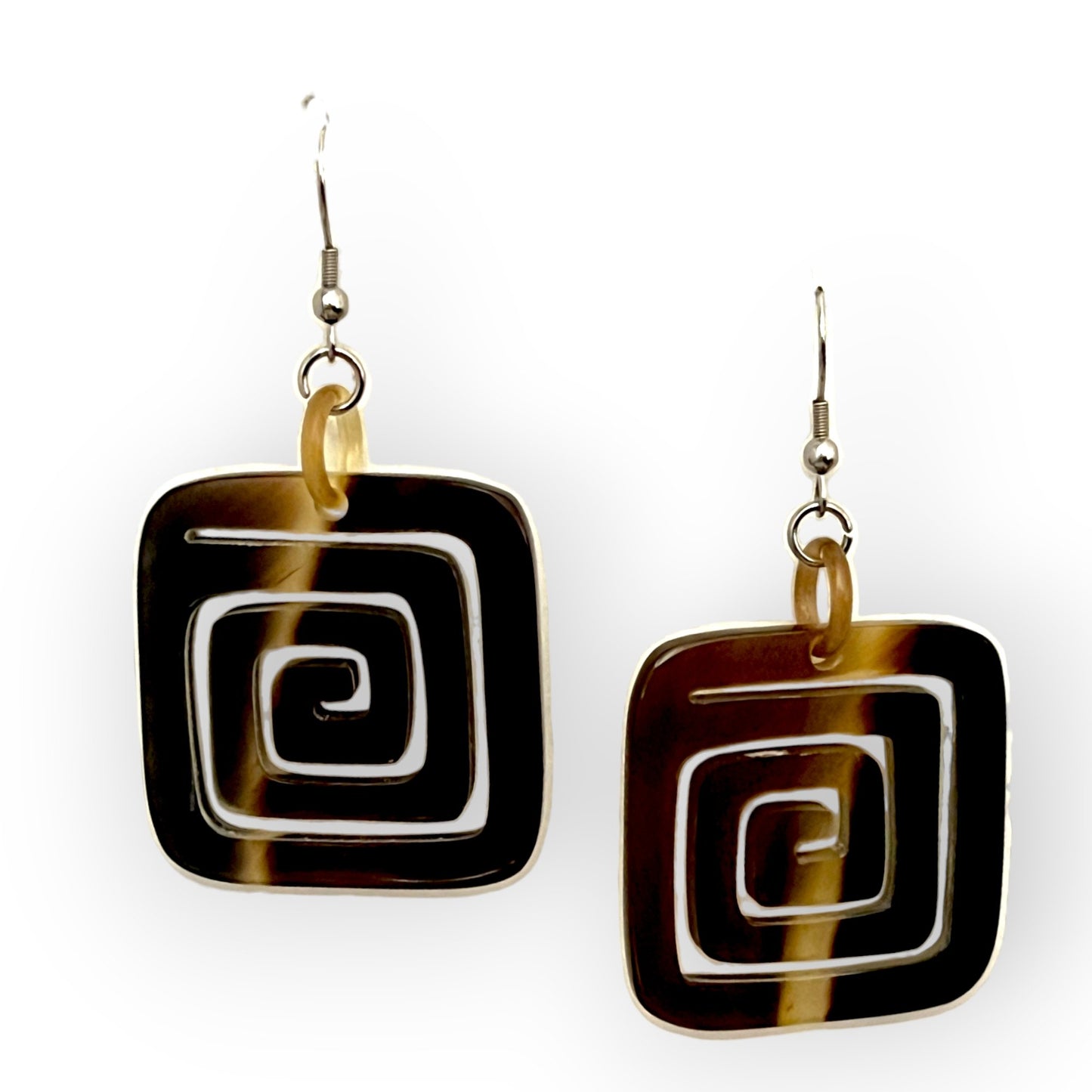 Square maze earrings in modern designs and earth tones  - Sundara Joon
