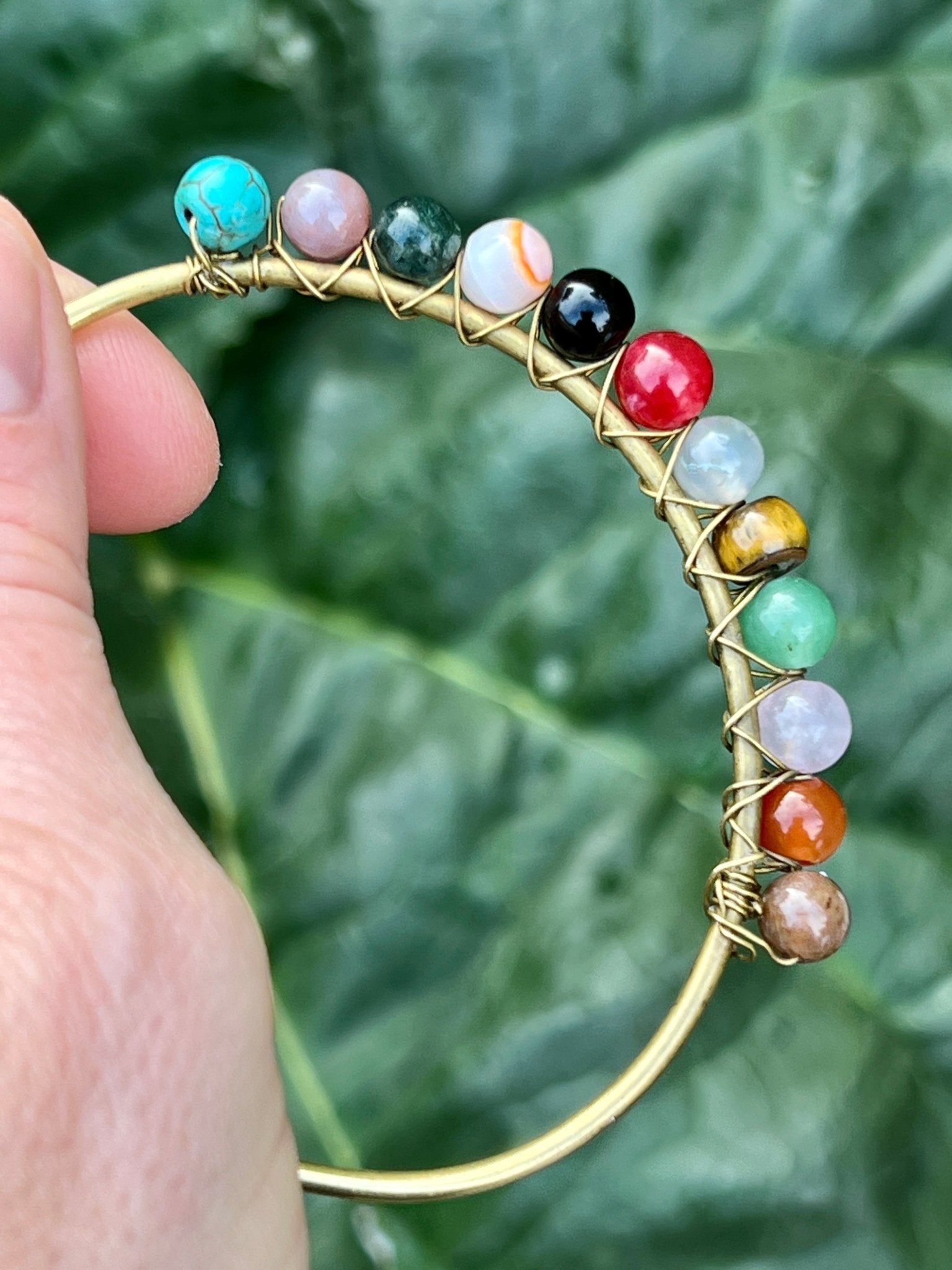 Colorful stone beaded cuff bracelet - Sundara Joon