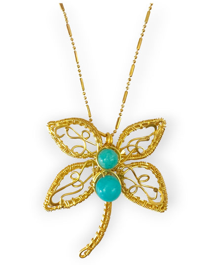 Striking dragonfly gemstone pendant necklace - Sundara Joon