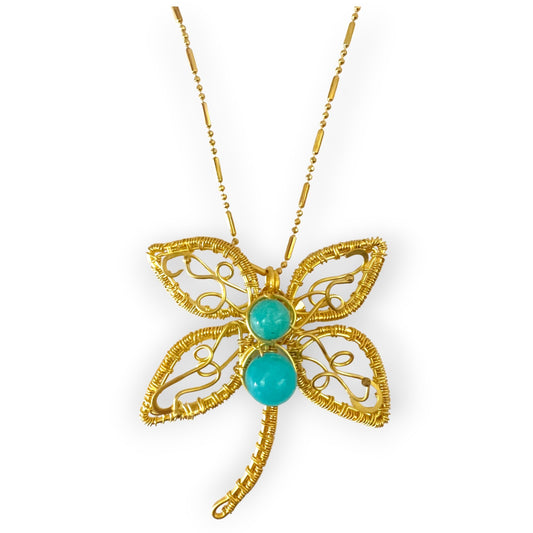 Striking dragonfly gemstone pendant necklace - Sundara Joon