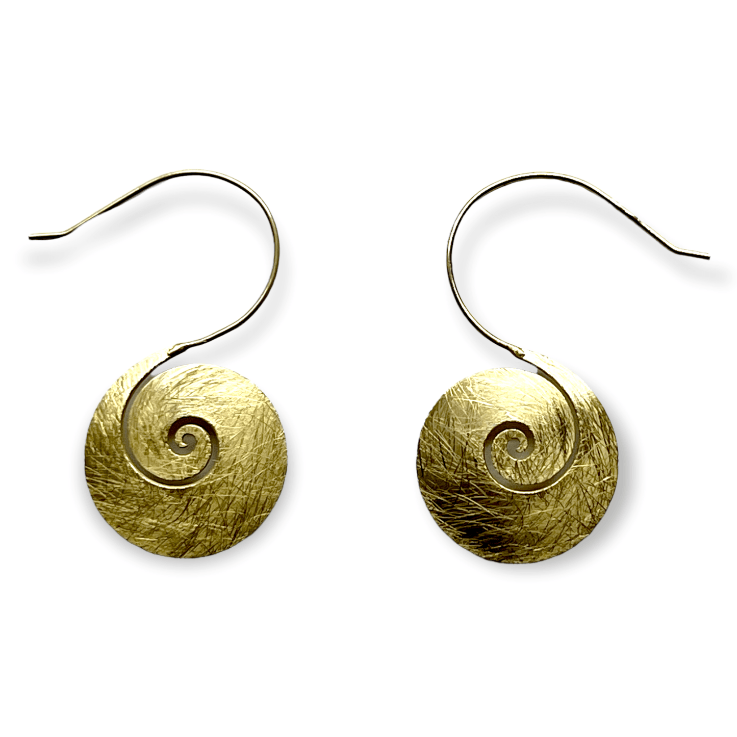 Swirl drop brush metal earring for a tribal feel - Sundara Joon