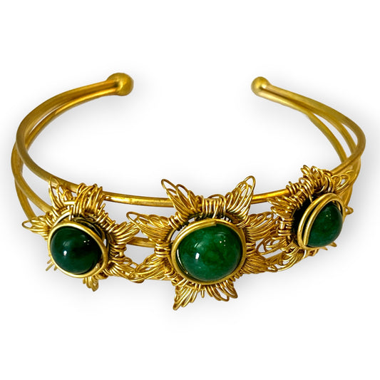 Tri-star colorful gemstone cuff bracelet - Sundara Joon