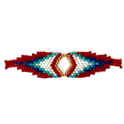 Tribal patterned adjustable beaded bracelet - Sundara Joon