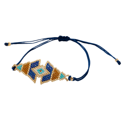 Tribal patterned adjustable beaded bracelet - Sundara Joon