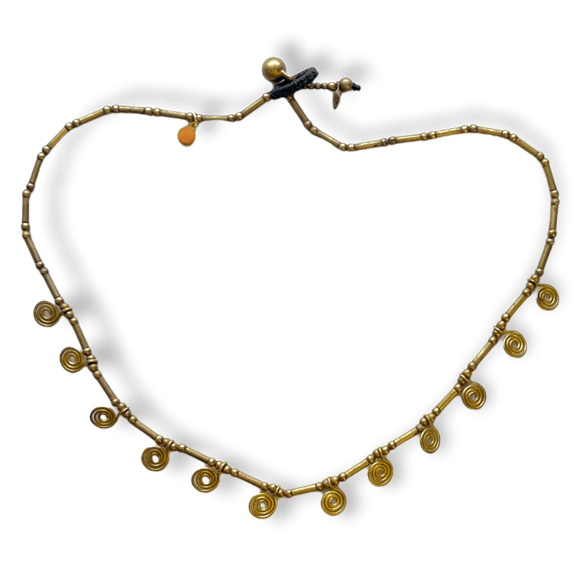 Tribal swirl pattern brass choker necklace - Sundara Joon