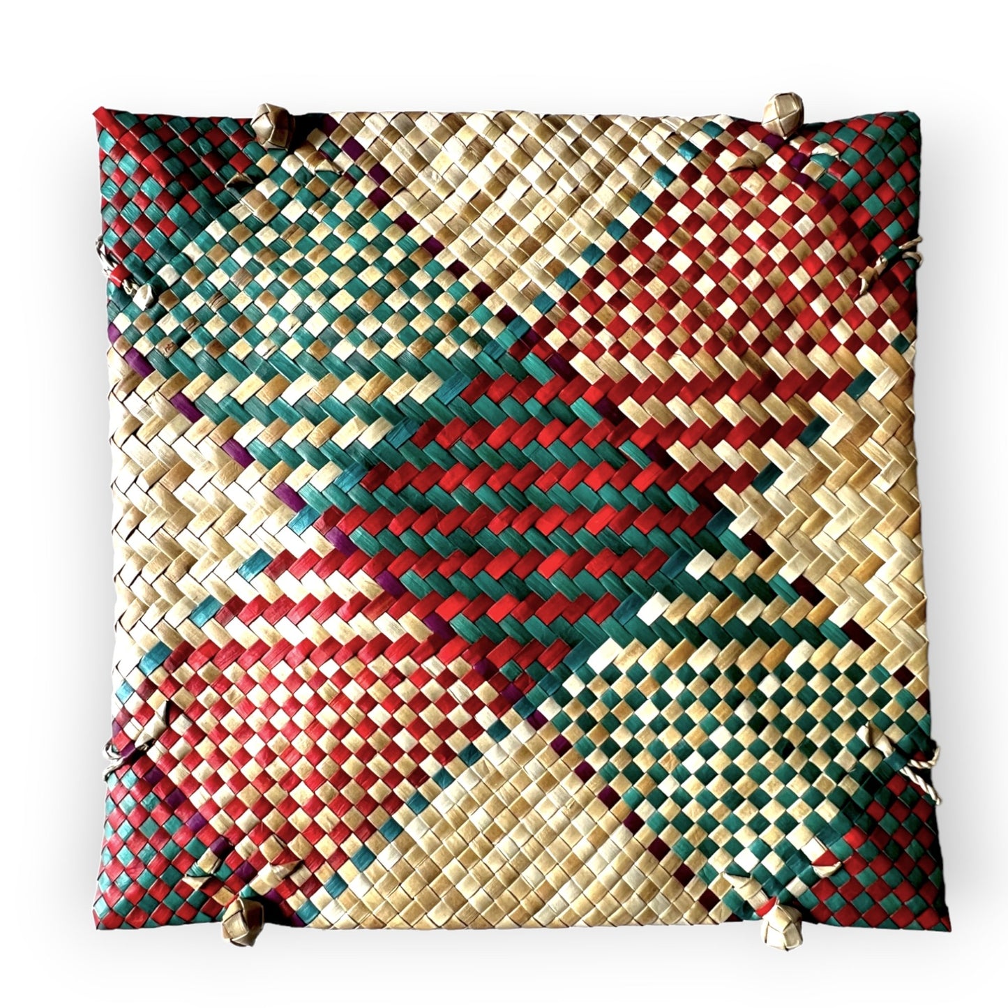 Trio of colorful handwoven fiber nested baskets - Sundara Joon