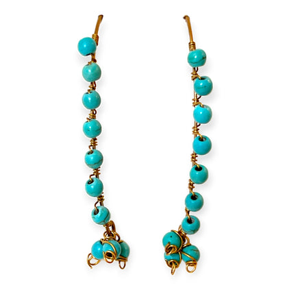 Turquoise beaded hoop drop earrings - Sundara Joon