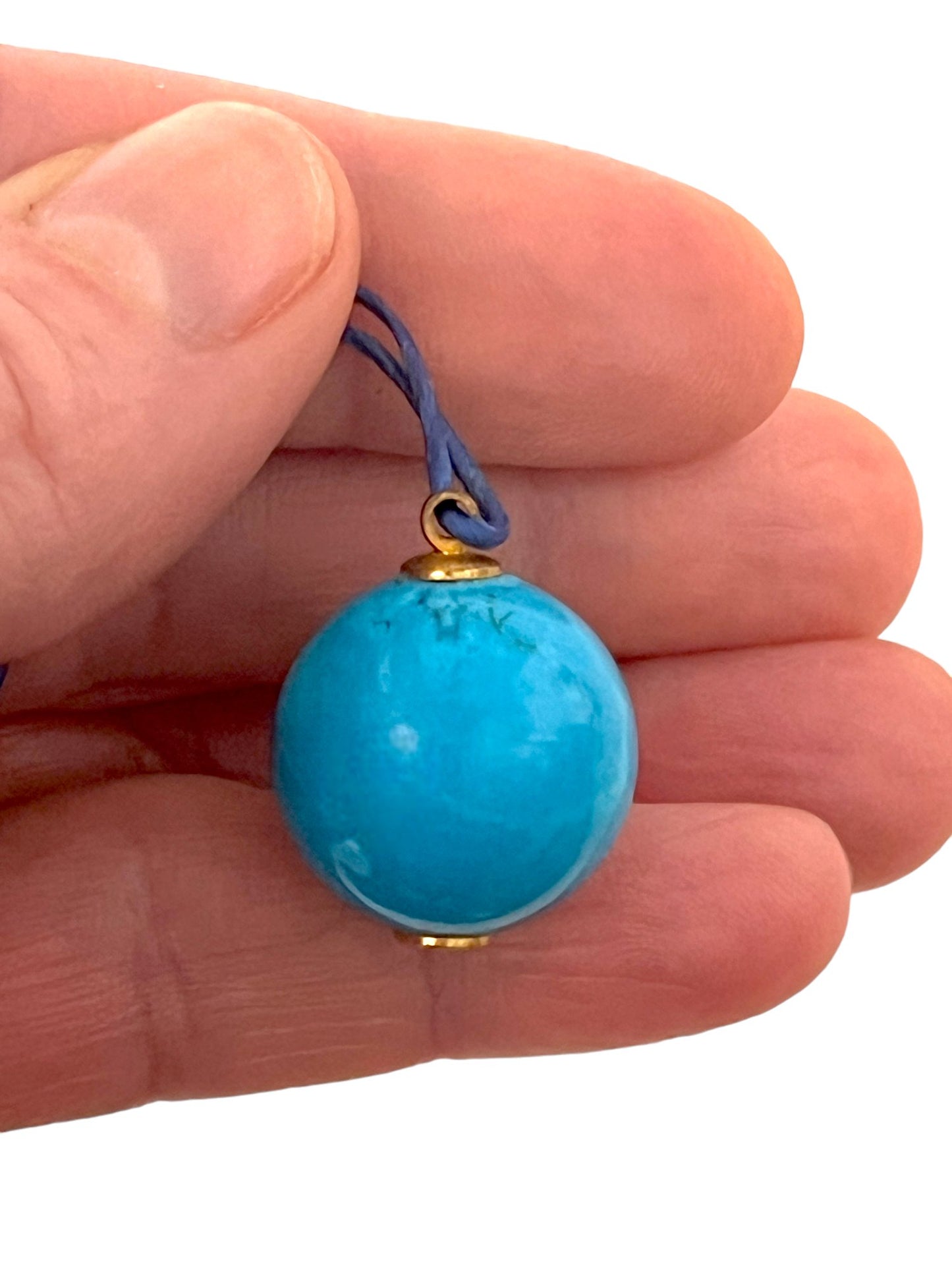 Turquoise howlite ball shaped pendant necklace - Sundara Joon