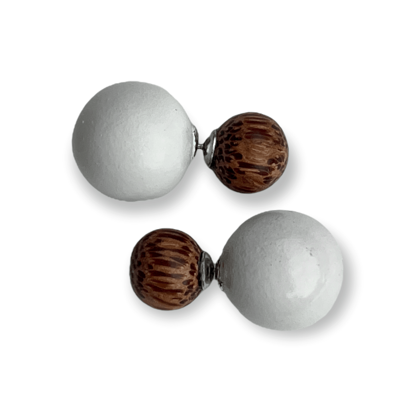 Two sided stud earrings in wood for a modern feel - Sundara Joon