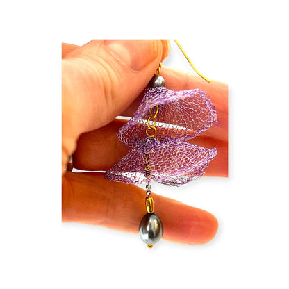 Underwater freshwater pearl drop statement earrings - Sundara Joon