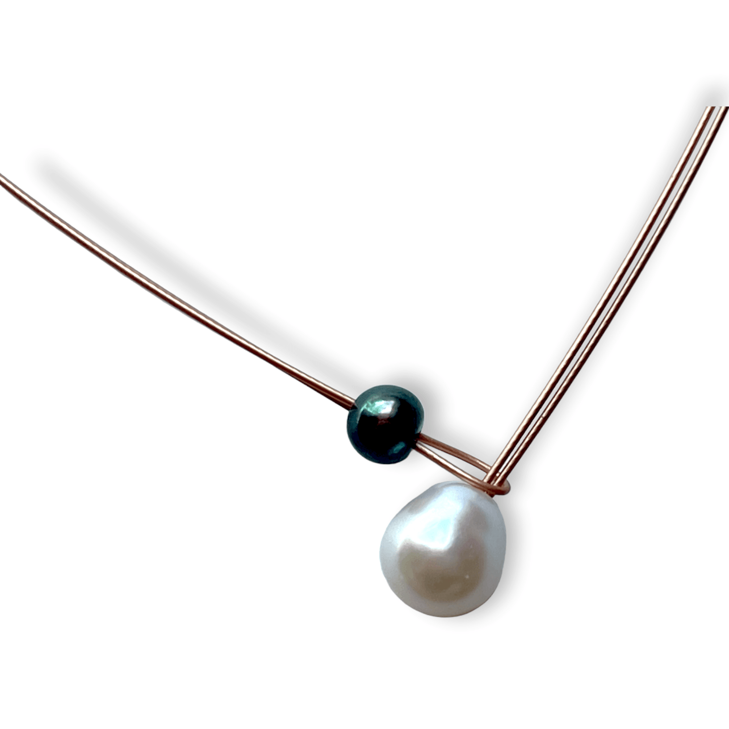 White and black pearl metal necklace - Sundara Joon