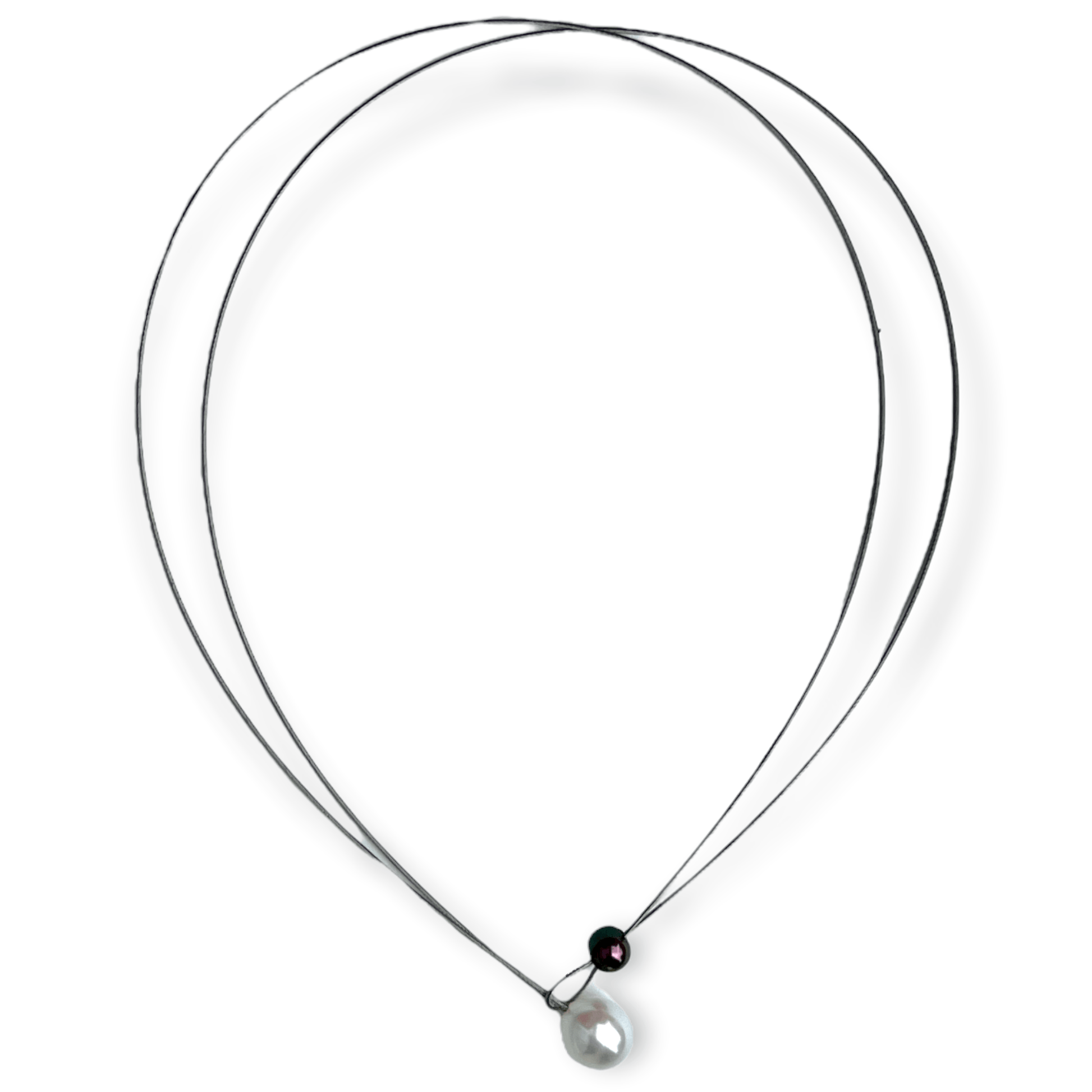 White and black pearl metal necklace - Sundara Joon