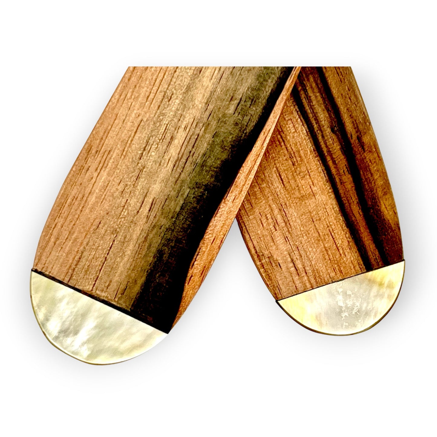 Wooden serving spoons with mother-of-pearl tips - Sundara Joon