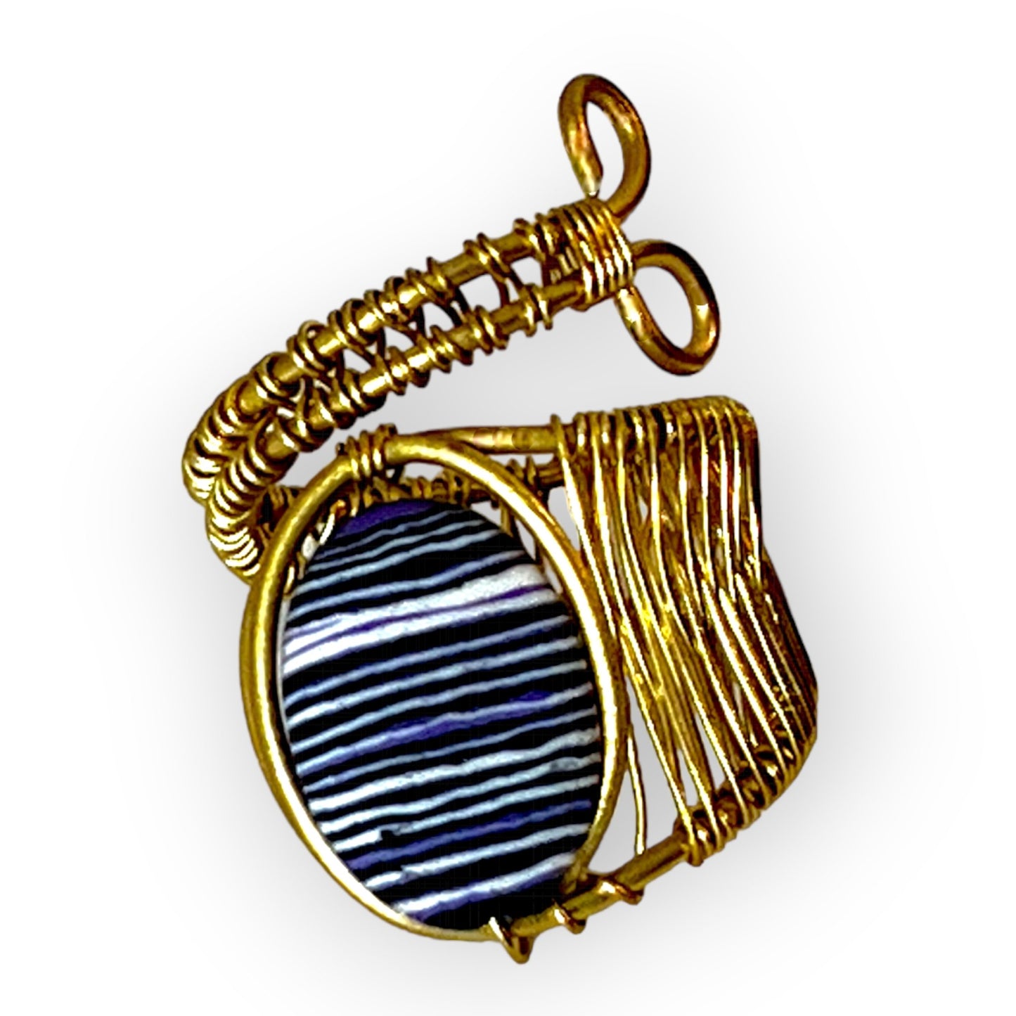 Woven statement ring with blue gemstone - Sundara Joon