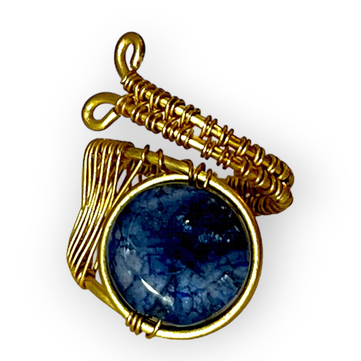 Woven statement ring with blue gemstone - Sundara Joon